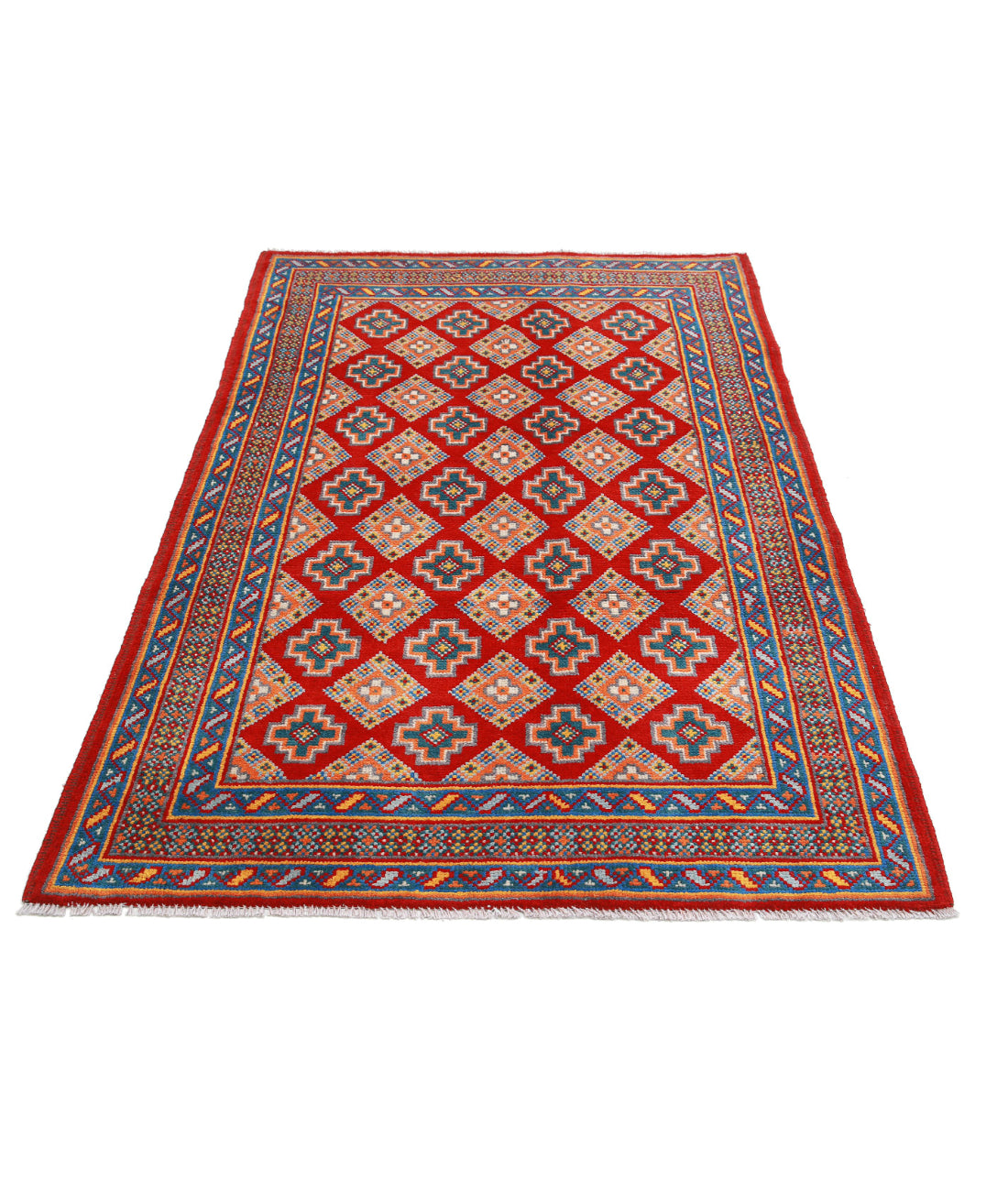 Revival 3'11'' X 6'1'' Hand-Knotted Wool Rug 3'11'' x 6'1'' (118 X 183) / Red / Multi