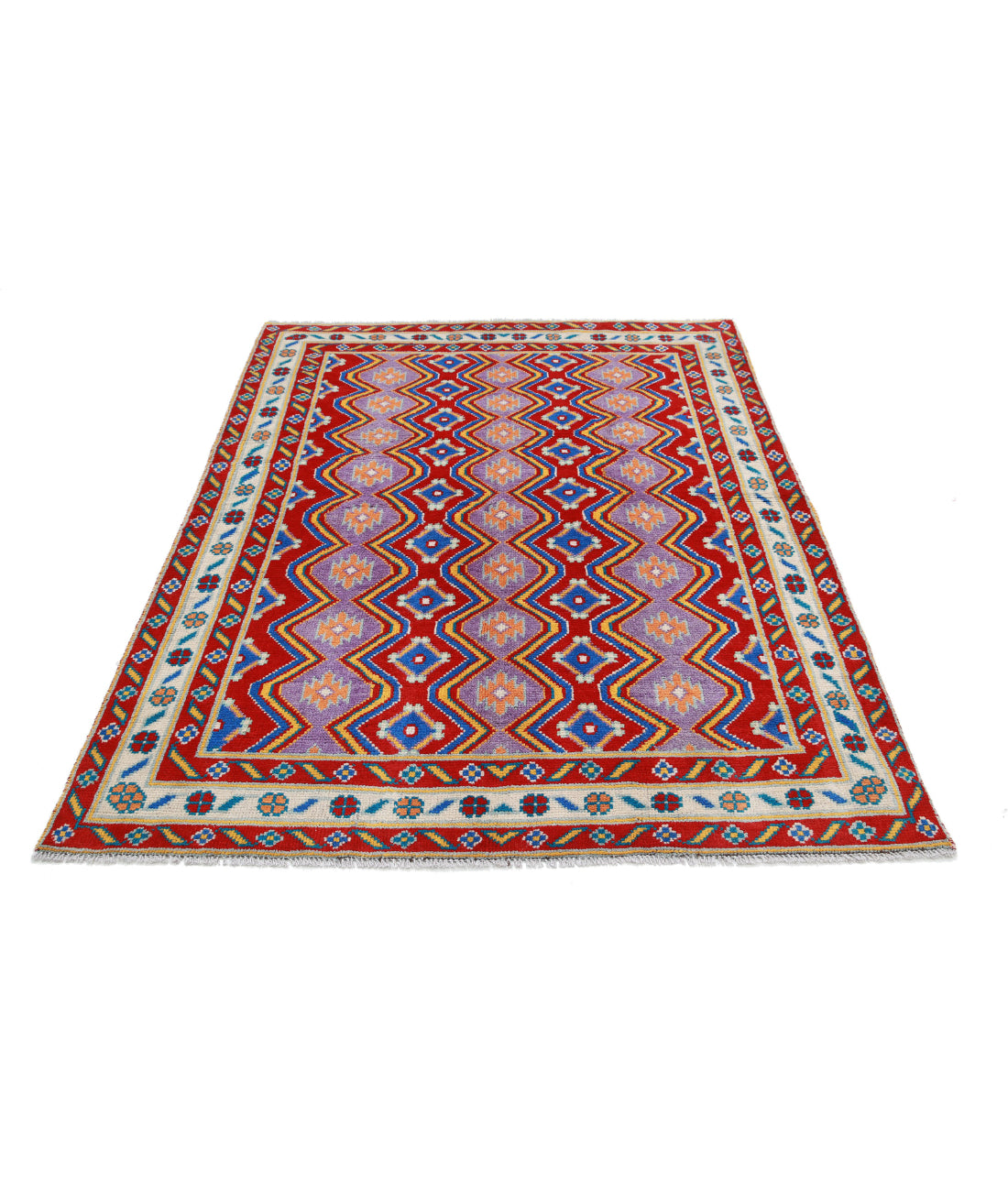 Revival 4'9'' X 6'6'' Hand-Knotted Wool Rug 4'9'' x 6'6'' (143 X 195) / Red / Ivory