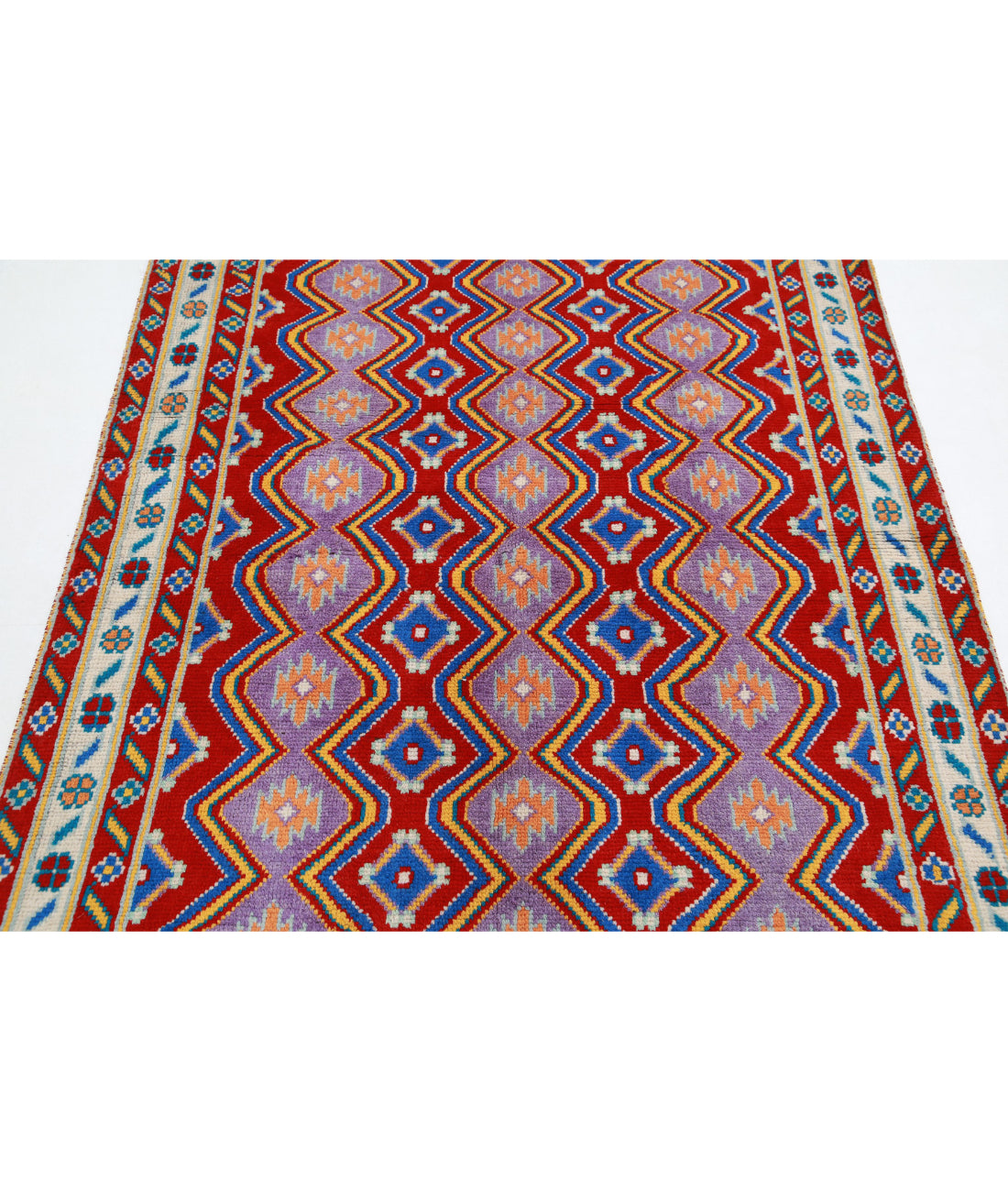 Revival 4'9'' X 6'6'' Hand-Knotted Wool Rug 4'9'' x 6'6'' (143 X 195) / Red / Ivory