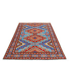 Revival 4'11'' X 6'8'' Hand-Knotted Wool Rug 4'11'' x 6'8'' (148 X 200) / Blue / Red