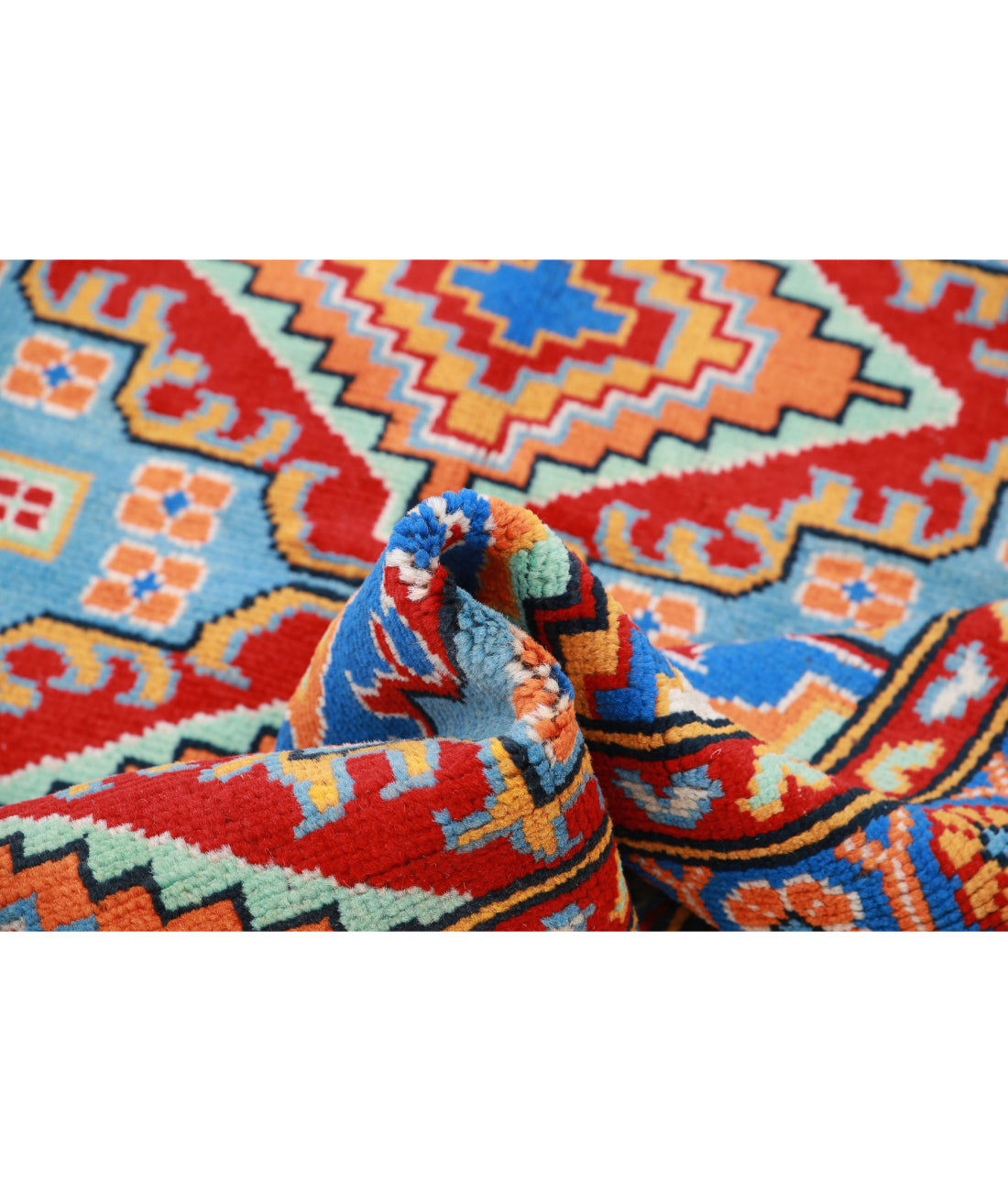 Revival 4'11'' X 6'8'' Hand-Knotted Wool Rug 4'11'' x 6'8'' (148 X 200) / Blue / Red