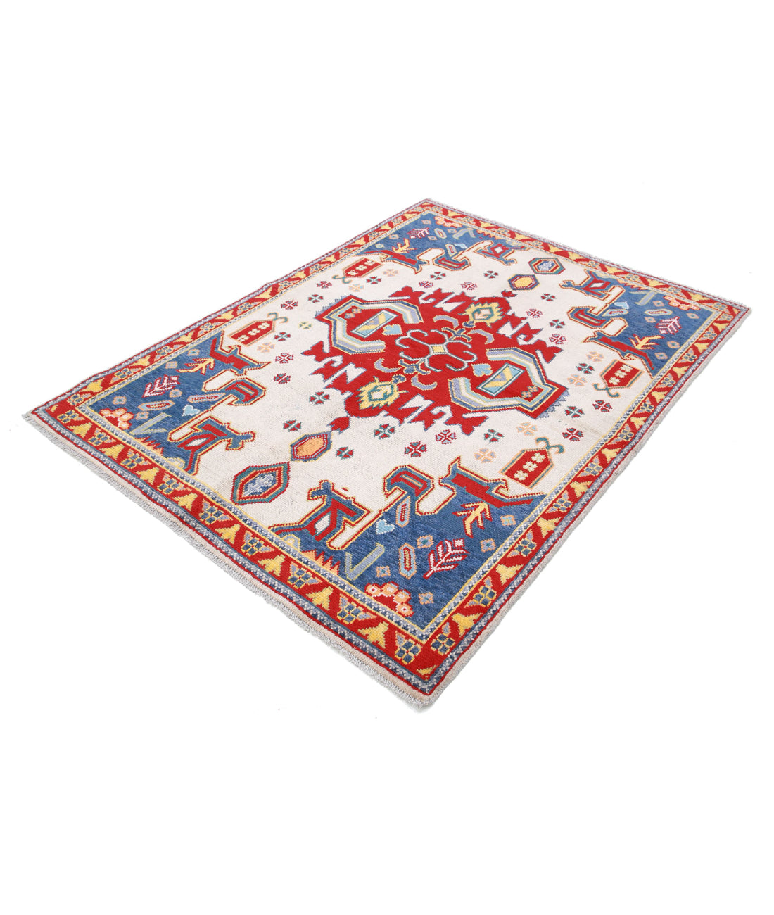 Revival 4'10'' X 6'6'' Hand-Knotted Wool Rug 4'10'' x 6'6'' (145 X 195) / Ivory / Red