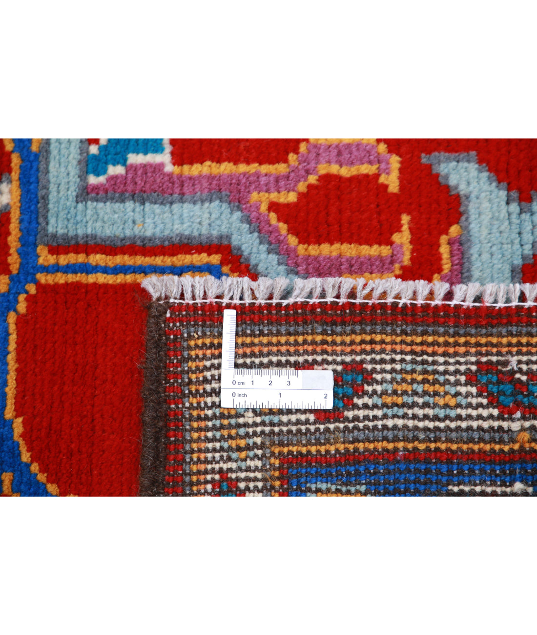 Revival 5'6'' X 7'9'' Hand-Knotted Wool Rug 5'6'' x 7'9'' (165 X 233) / Red / Blue