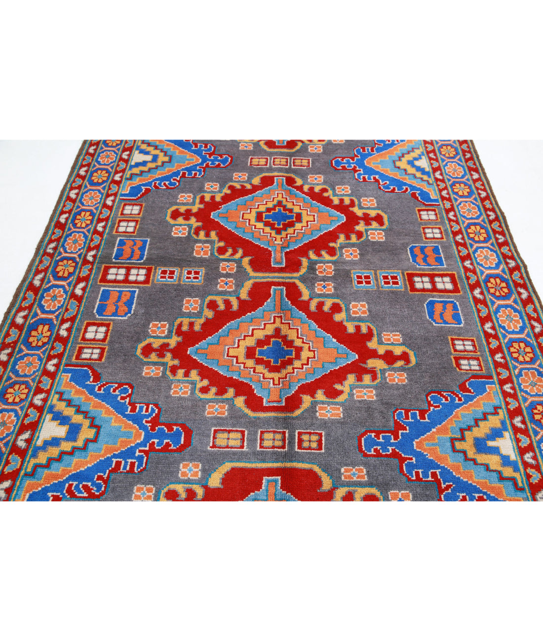 Revival 5'8'' X 7'9'' Hand-Knotted Wool Rug 5'8'' x 7'9'' (170 X 233) / Grey / Blue