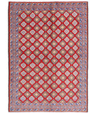 Revival 5'8'' X 7'11'' Hand-Knotted Wool Rug 5'8'' x 7'11'' (170 X 238) / Red / Blue