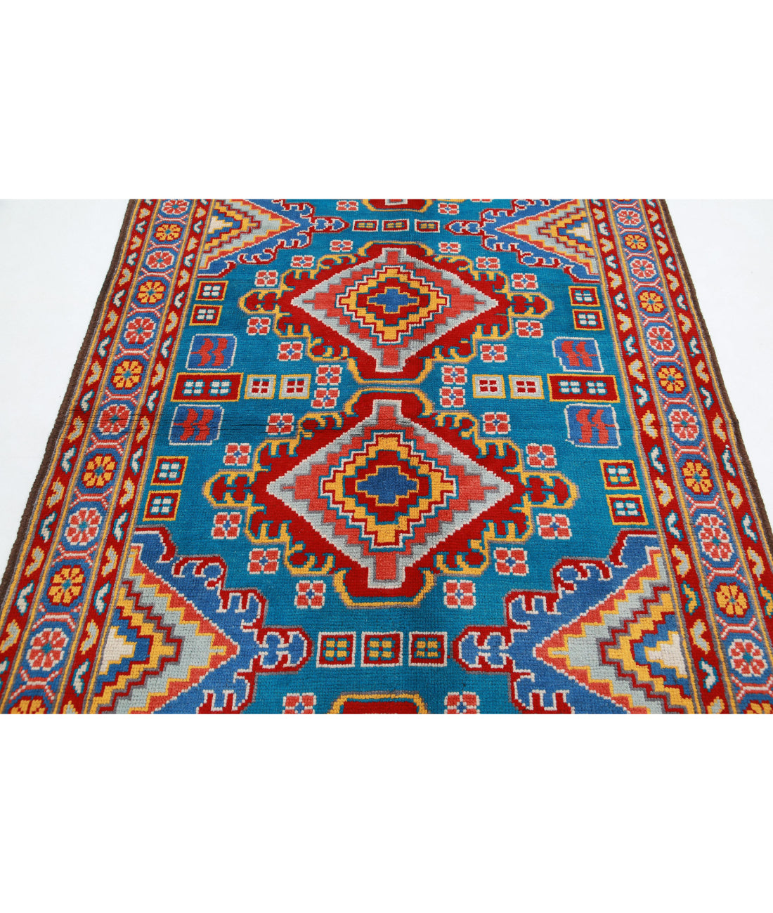 Revival 5'2'' X 7'5'' Hand-Knotted Wool Rug 5'2'' x 7'5'' (155 X 223) / Teal / Grey