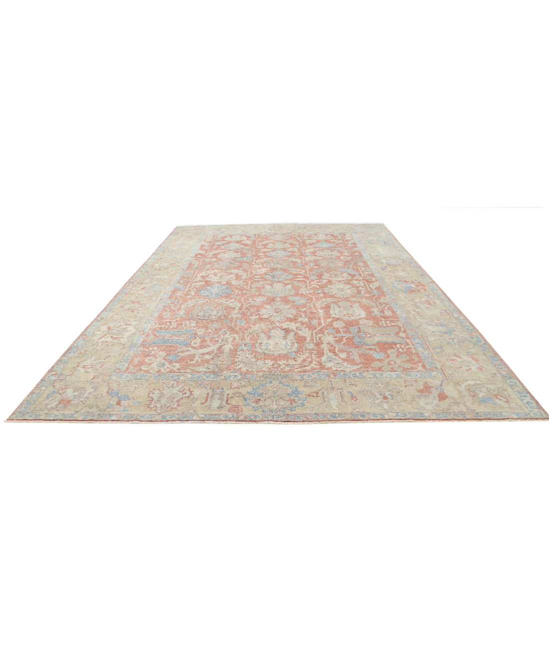 Samsun 10'5'' X 14'8'' Hand-Knotted Wool Rug 10'5'' x 14'8'' (313 X 440) / Red / Beige