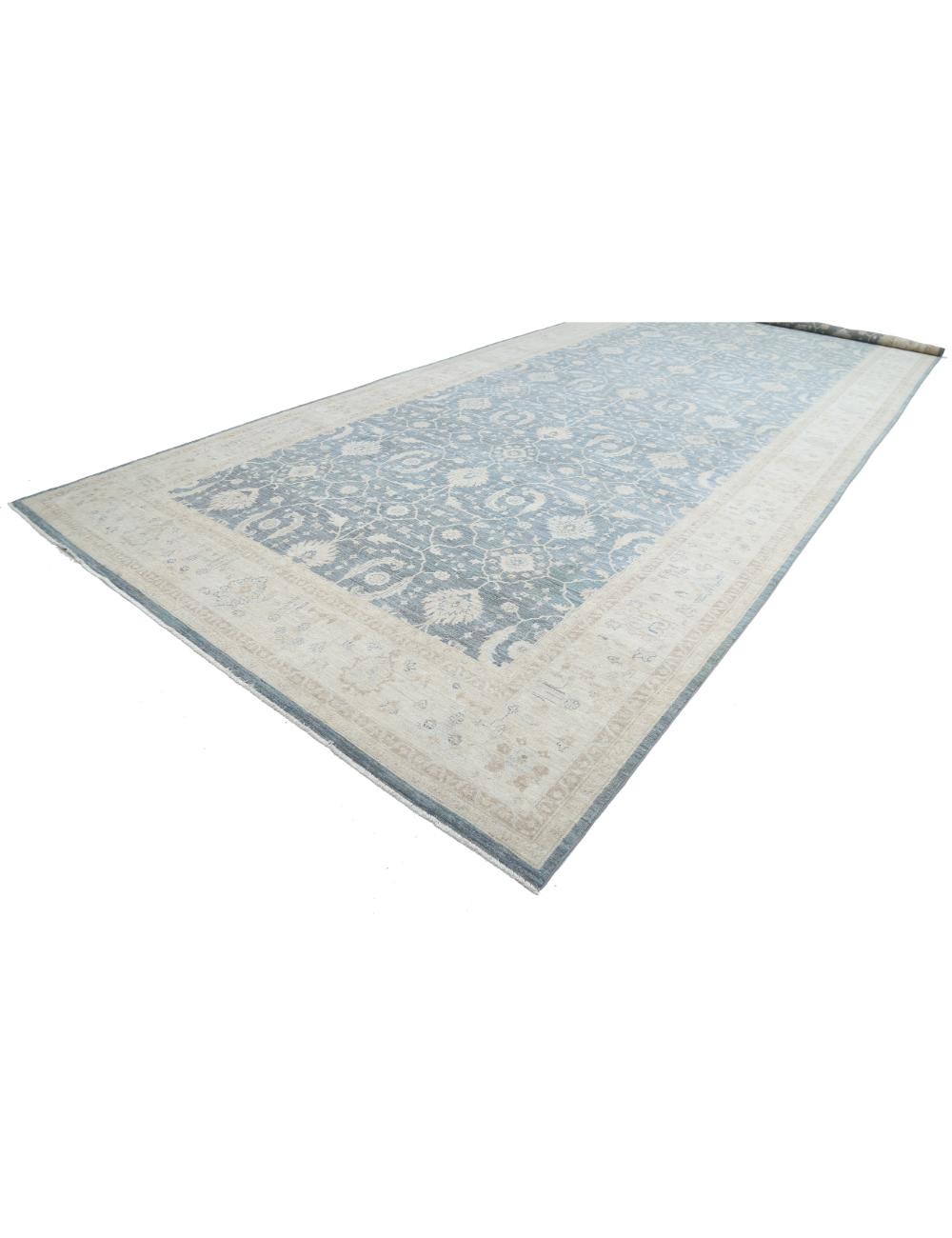 Serenity 9' 9" X 23' 8" Hand-Knotted Wool Rug 9' 9" X 23' 8" (297 X 721) / Blue / Ivory