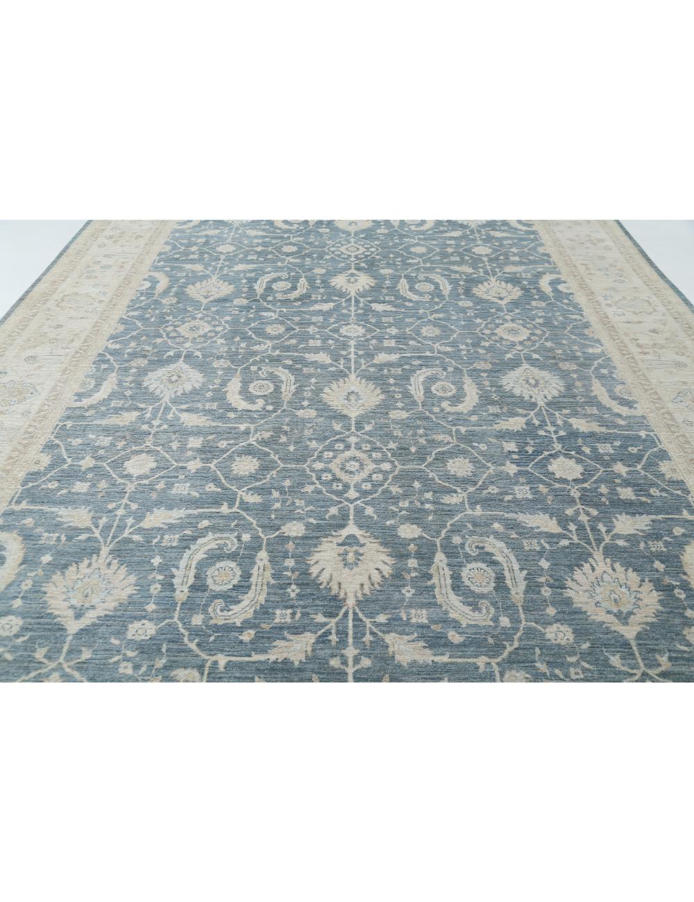 Serenity 9' 9" X 23' 8" Hand-Knotted Wool Rug 9' 9" X 23' 8" (297 X 721) / Blue / Ivory