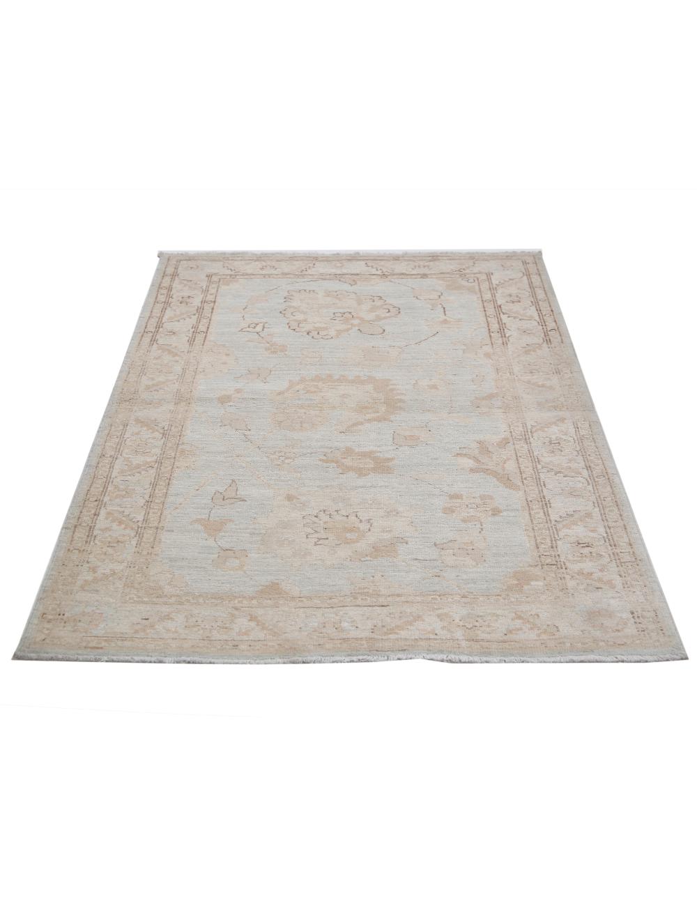 Serenity 3' 2" X 4' 7" Hand-Knotted Wool Rug 3' 2" X 4' 7" (97 X 140) / Blue / Ivory
