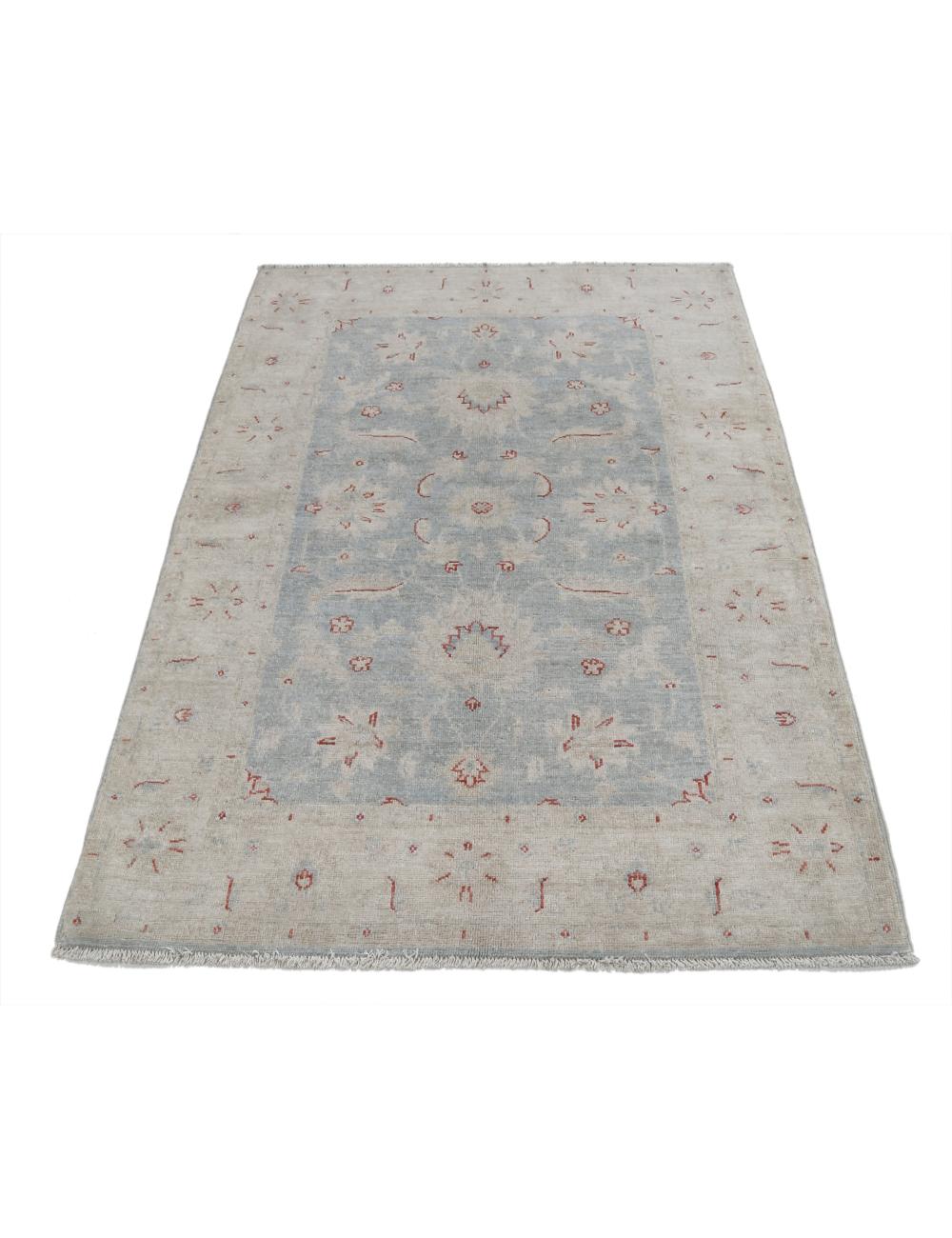 Serenity 3' 2" X 4' 11" Hand-Knotted Wool Rug 3' 2" X 4' 11" (97 X 150) / Blue / Ivory