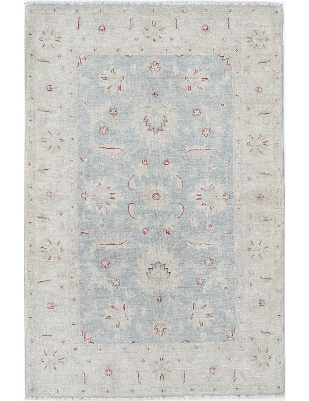 Serenity 3' 2" X 4' 11" Hand-Knotted Wool Rug 3' 2" X 4' 11" (97 X 150) / Blue / Ivory