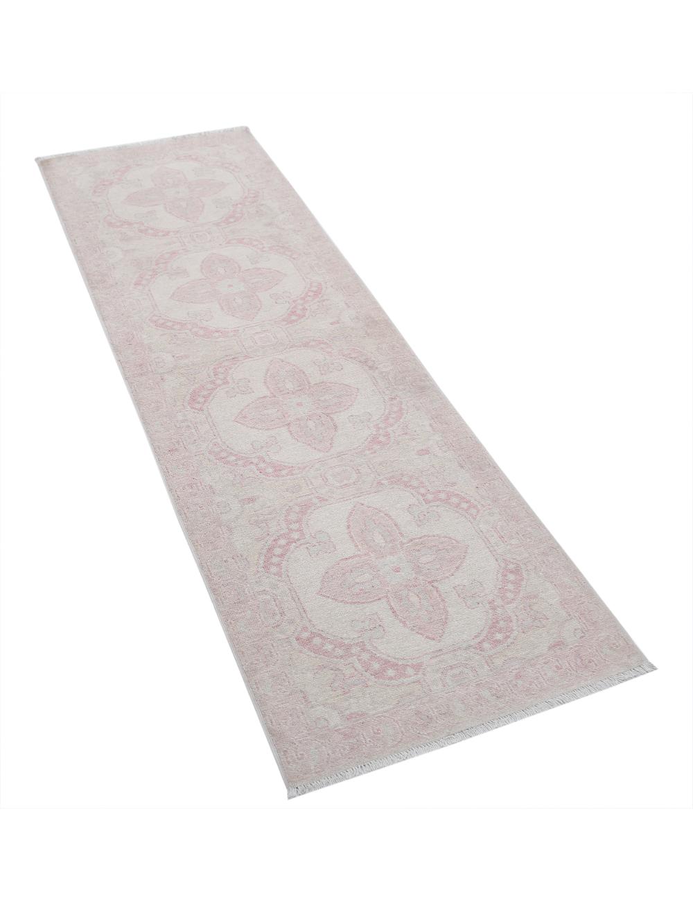 Serenity 2' 0" X 6' 3" Hand-Knotted Wool Rug 2' 0" X 6' 3" (61 X 191) / Ivory / Pink