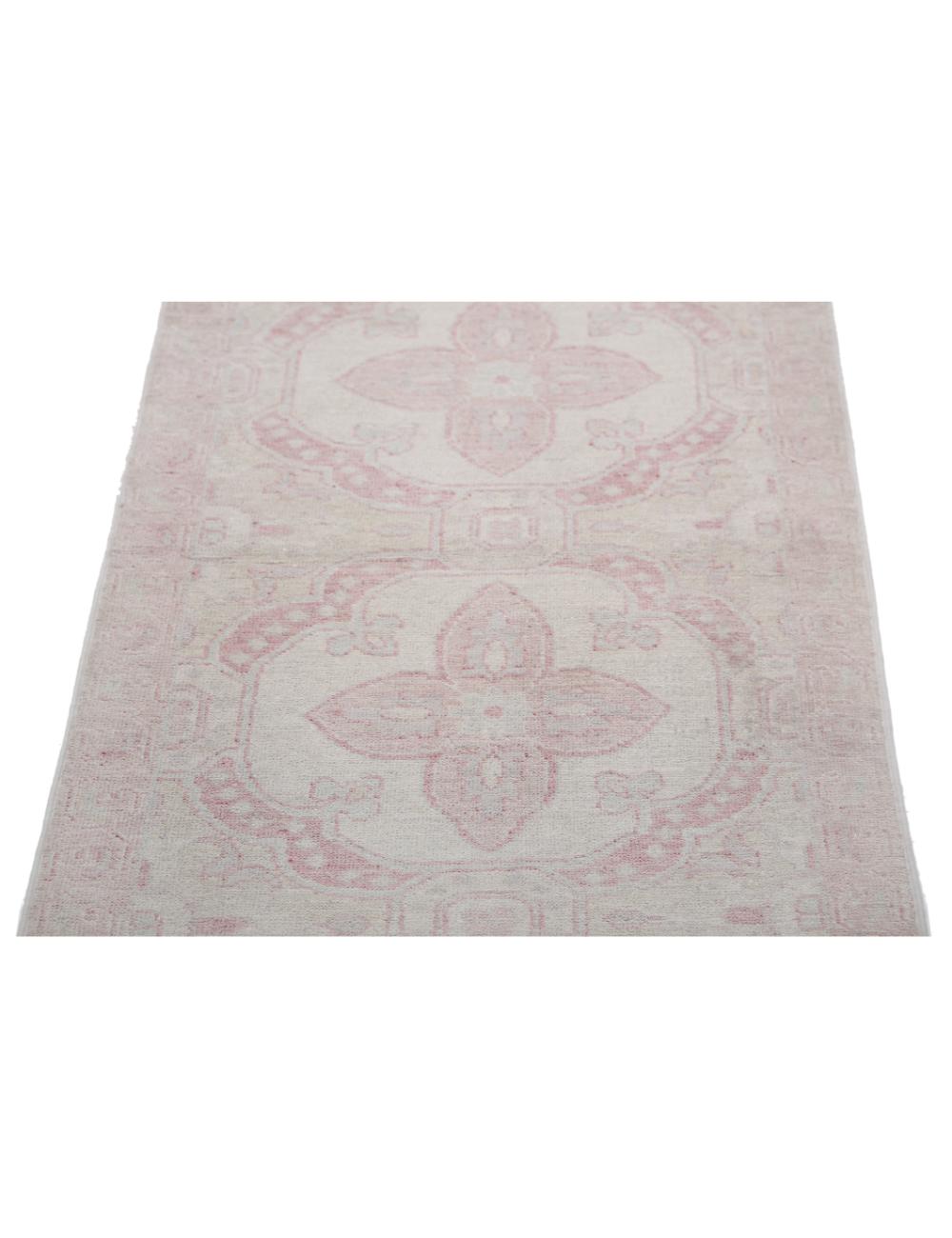 Serenity 2' 0" X 6' 3" Hand-Knotted Wool Rug 2' 0" X 6' 3" (61 X 191) / Ivory / Pink