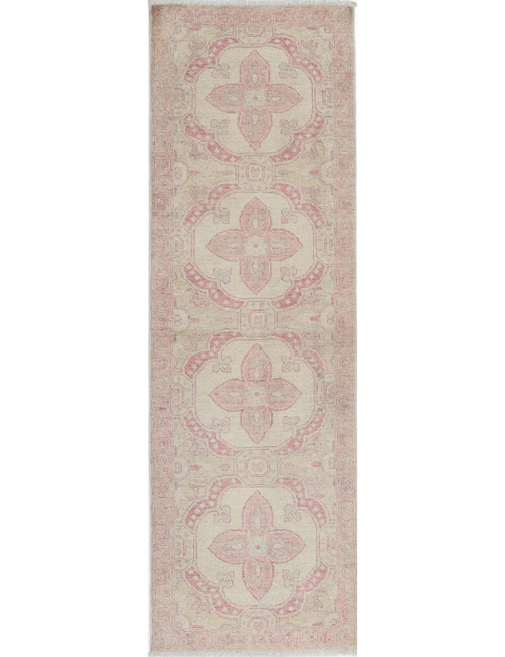 Serenity 2' 0" X 6' 3" Hand-Knotted Wool Rug 2' 0" X 6' 3" (61 X 191) / Ivory / Pink