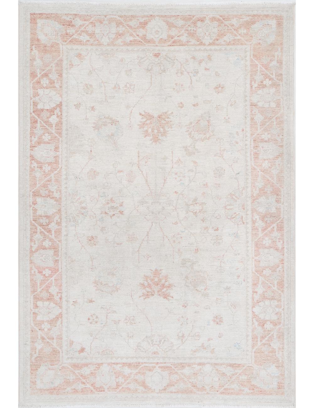 Serenity 3' 10" X 5' 9" Hand-Knotted Wool Rug 3' 10" X 5' 9" (117 X 175) / Ivory / Rust