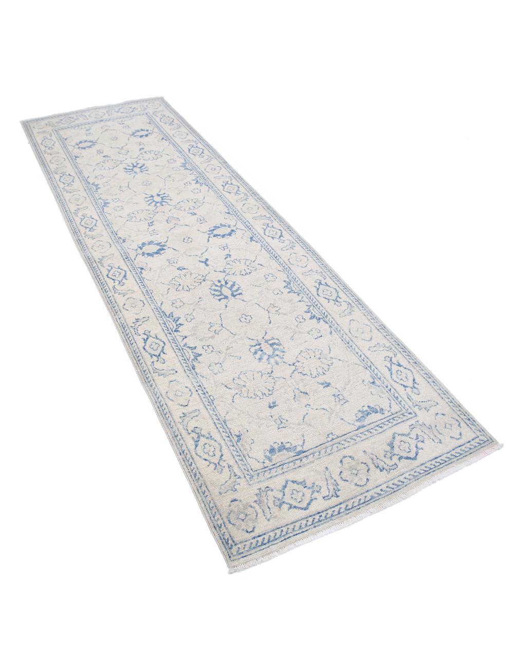 Serenity 2' 7" X 8' 4" Hand-Knotted Wool Rug 2' 7" X 8' 4" (79 X 254) / Ivory / Blue