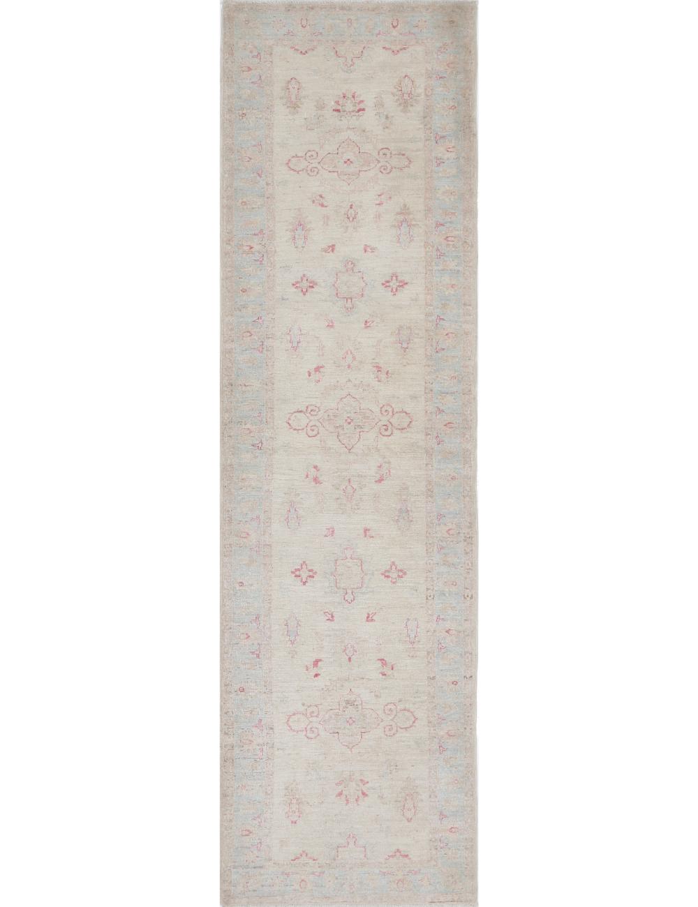 Serenity 2' 7" X 9' 6" Hand-Knotted Wool Rug 2' 7" X 9' 6" (79 X 290) / Ivory / Blue