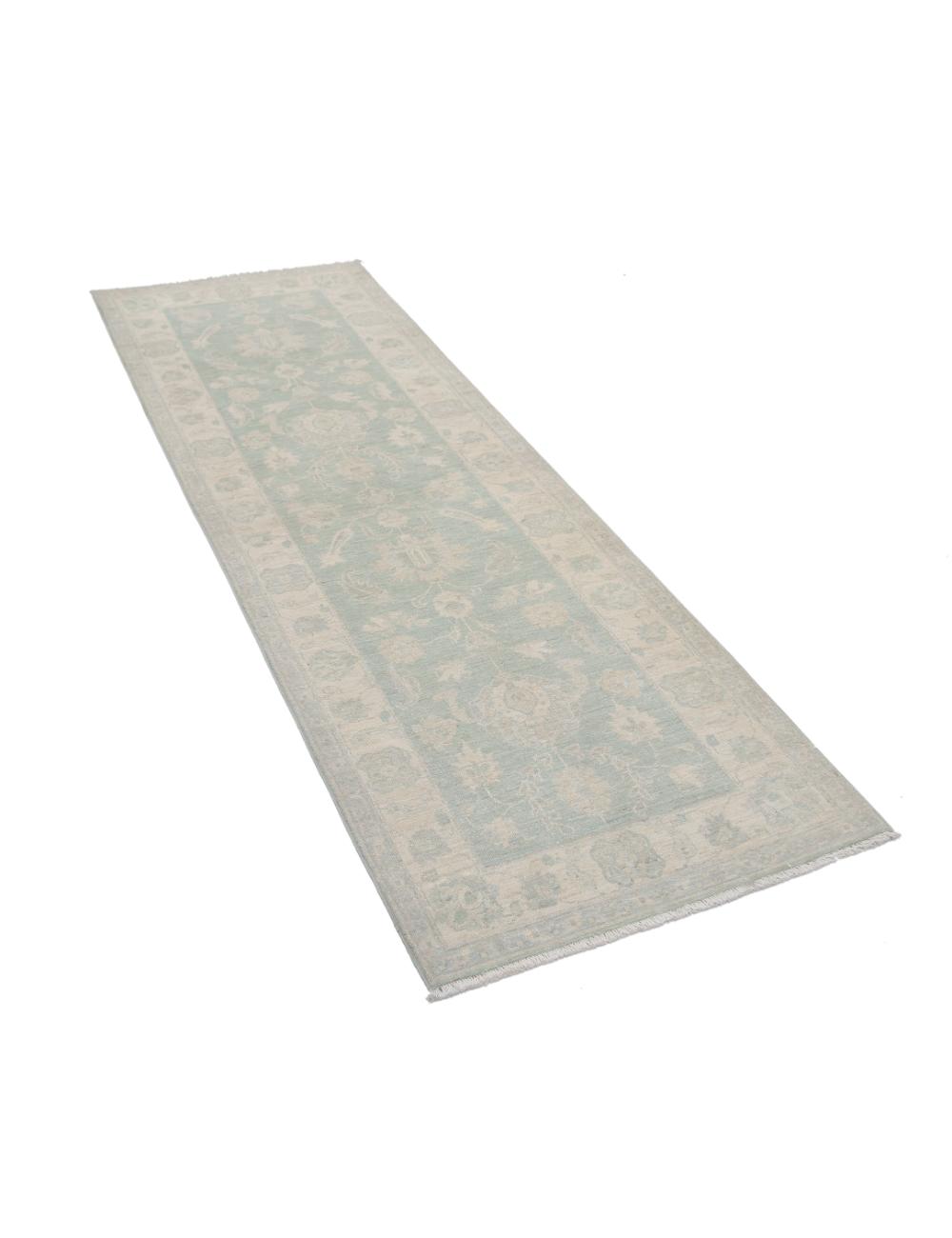 Serenity 2' 7" X 7' 7" Hand-Knotted Wool Rug 2' 7" X 7' 7" (79 X 231) / Green / Ivory