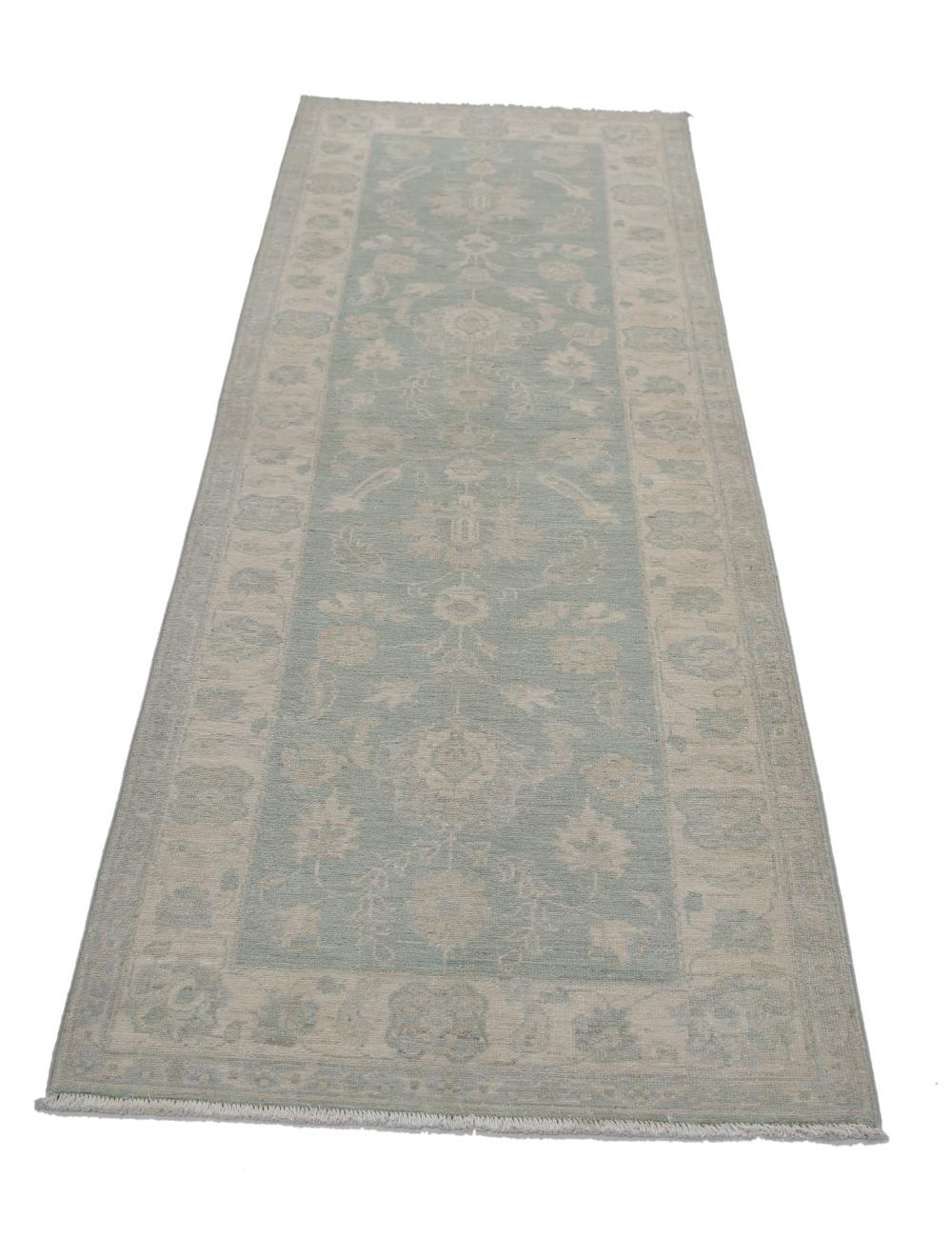 Serenity 2' 7" X 7' 7" Hand-Knotted Wool Rug 2' 7" X 7' 7" (79 X 231) / Green / Ivory