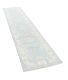 Serenity 2'5'' X 10'3'' Hand-Knotted Wool Rug 2'5'' x 10'3'' (73 X 308) / Blue / Ivory