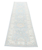 Serenity 2'5'' X 10'3'' Hand-Knotted Wool Rug 2'5'' x 10'3'' (73 X 308) / Blue / Ivory
