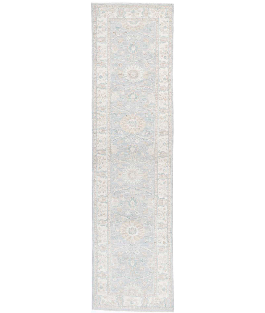 Serenity 2'5'' X 10'3'' Hand-Knotted Wool Rug 2'5'' x 10'3'' (73 X 308) / Blue / Ivory