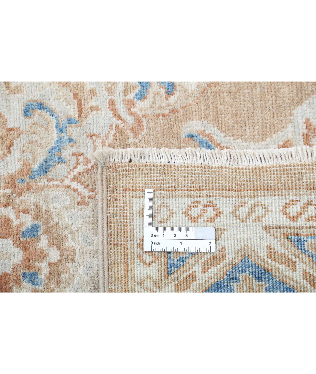 Serenity 2'11'' X 17'7'' Hand-Knotted Wool Rug 2'11'' x 17'7'' (88 X 528) / Taupe / Blue