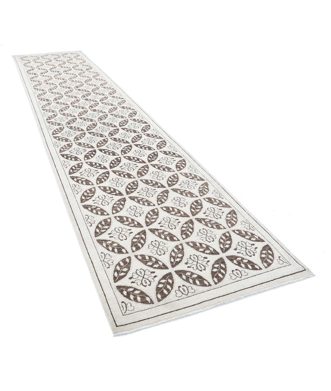 Serenity 3'9'' X 16'2'' Hand-Knotted Wool Rug 3'9'' x 16'2'' (113 X 485) / Ivory / Brown