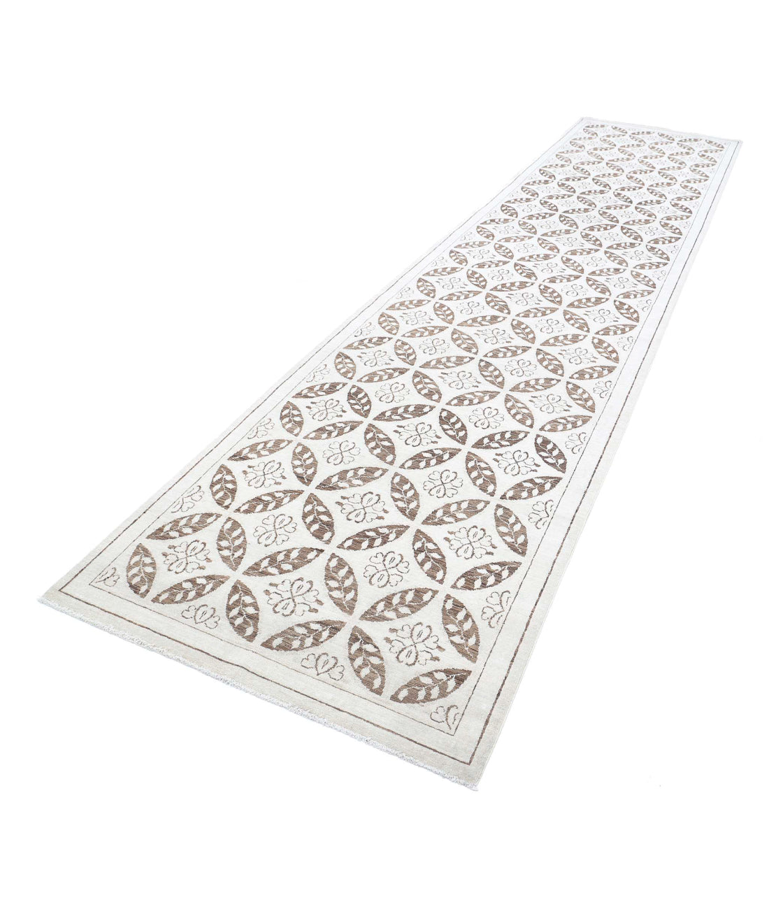 Serenity 3'9'' X 16'2'' Hand-Knotted Wool Rug 3'9'' x 16'2'' (113 X 485) / Ivory / Brown