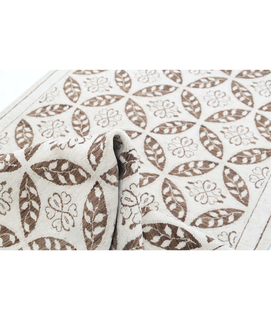 Serenity 3'9'' X 16'2'' Hand-Knotted Wool Rug 3'9'' x 16'2'' (113 X 485) / Ivory / Brown