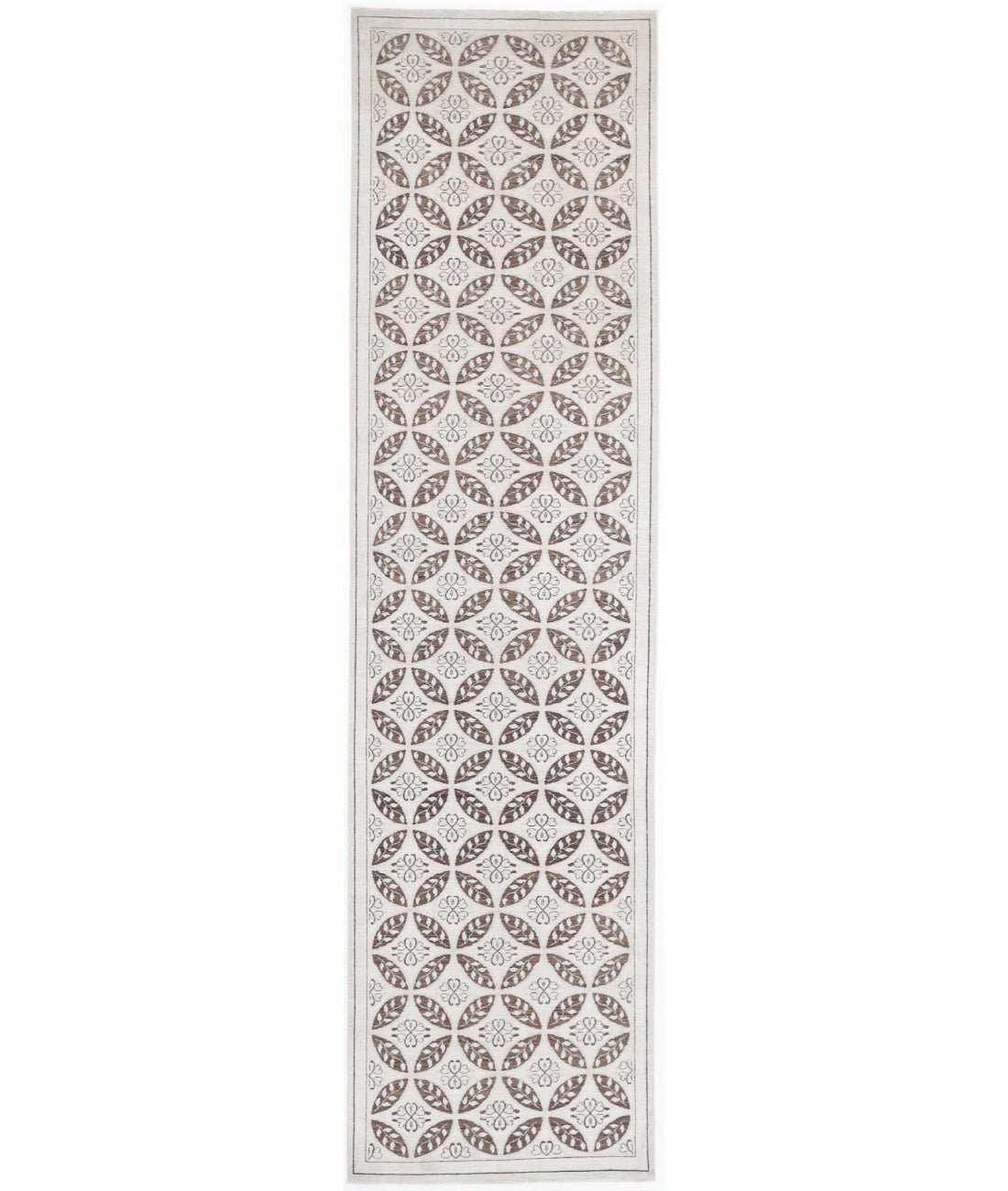 Serenity 3'9'' X 16'2'' Hand-Knotted Wool Rug 3'9'' x 16'2'' (113 X 485) / Ivory / Brown
