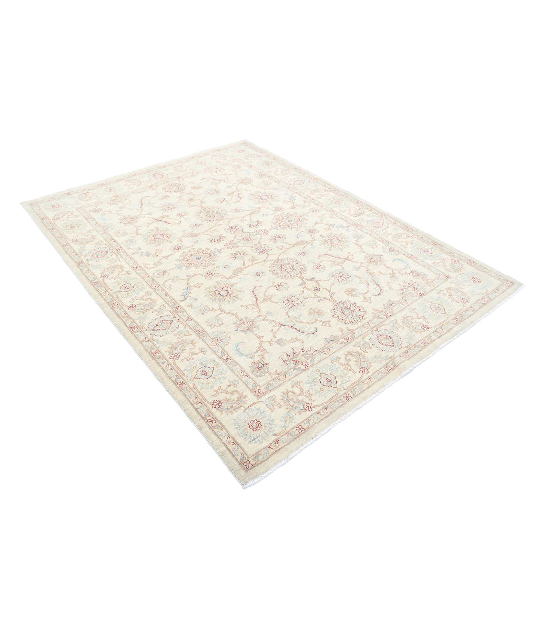 Serenity 5'7'' X 7'4'' Hand-Knotted Wool Rug 5'7'' x 7'4'' (168 X 220) / Ivory / Grey