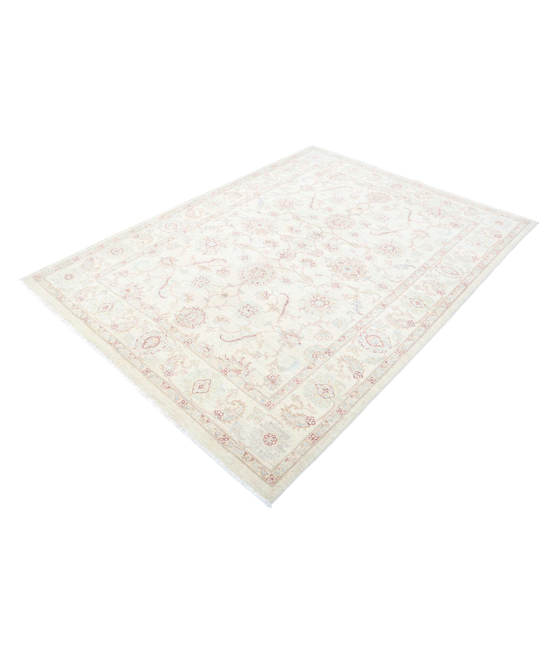Serenity 5'7'' X 7'4'' Hand-Knotted Wool Rug 5'7'' x 7'4'' (168 X 220) / Ivory / Grey