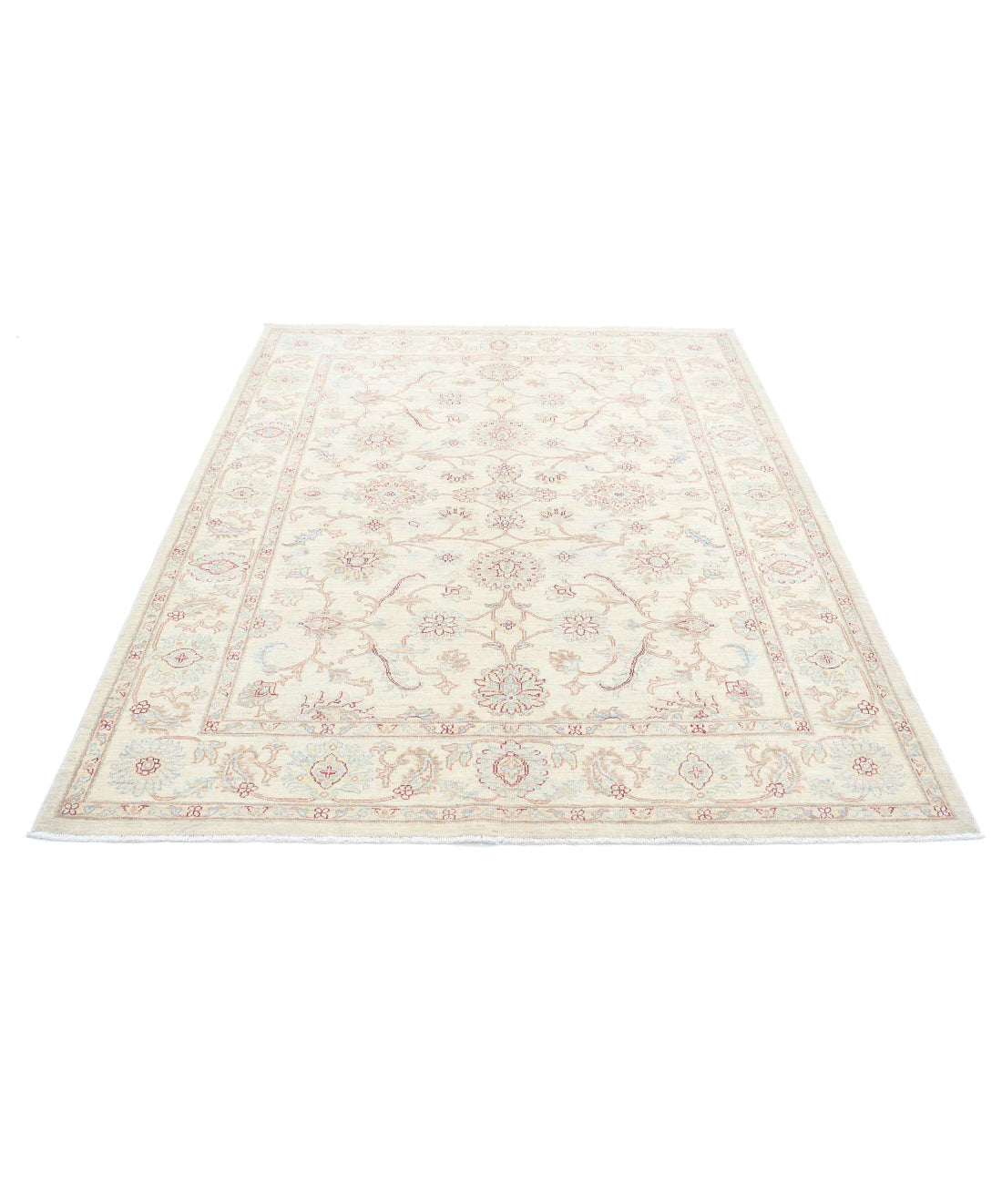 Serenity 5'7'' X 7'4'' Hand-Knotted Wool Rug 5'7'' x 7'4'' (168 X 220) / Ivory / Grey