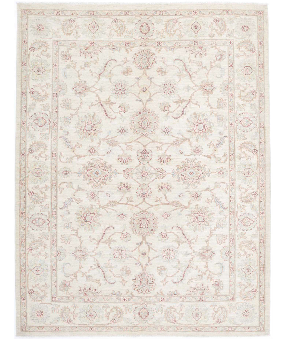 Serenity 5'7'' X 7'4'' Hand-Knotted Wool Rug 5'7'' x 7'4'' (168 X 220) / Ivory / Grey