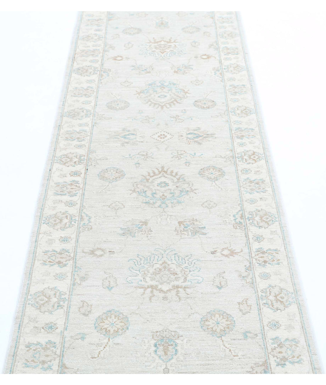 Serenity 2'6'' X 7'8'' Hand-Knotted Wool Rug 2'6'' x 7'8'' (75 X 230) / Grey / Ivory