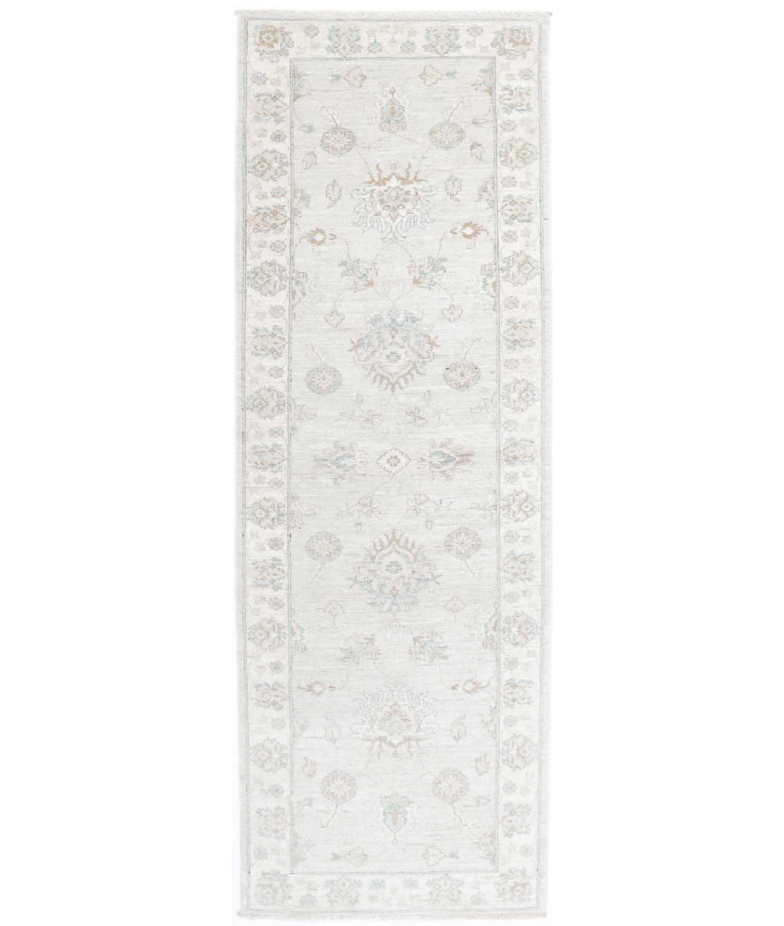 Serenity 2'6'' X 7'8'' Hand-Knotted Wool Rug 2'6'' x 7'8'' (75 X 230) / Grey / Ivory