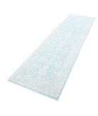 Serenity 2'7'' X 9'5'' Hand-Knotted Wool Rug 2'7'' x 9'5'' (78 X 283) / Teal / Grey