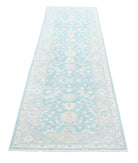 Serenity 2'7'' X 9'5'' Hand-Knotted Wool Rug 2'7'' x 9'5'' (78 X 283) / Teal / Grey