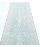 Serenity 2'7'' X 9'5'' Hand-Knotted Wool Rug 2'7'' x 9'5'' (78 X 283) / Teal / Grey