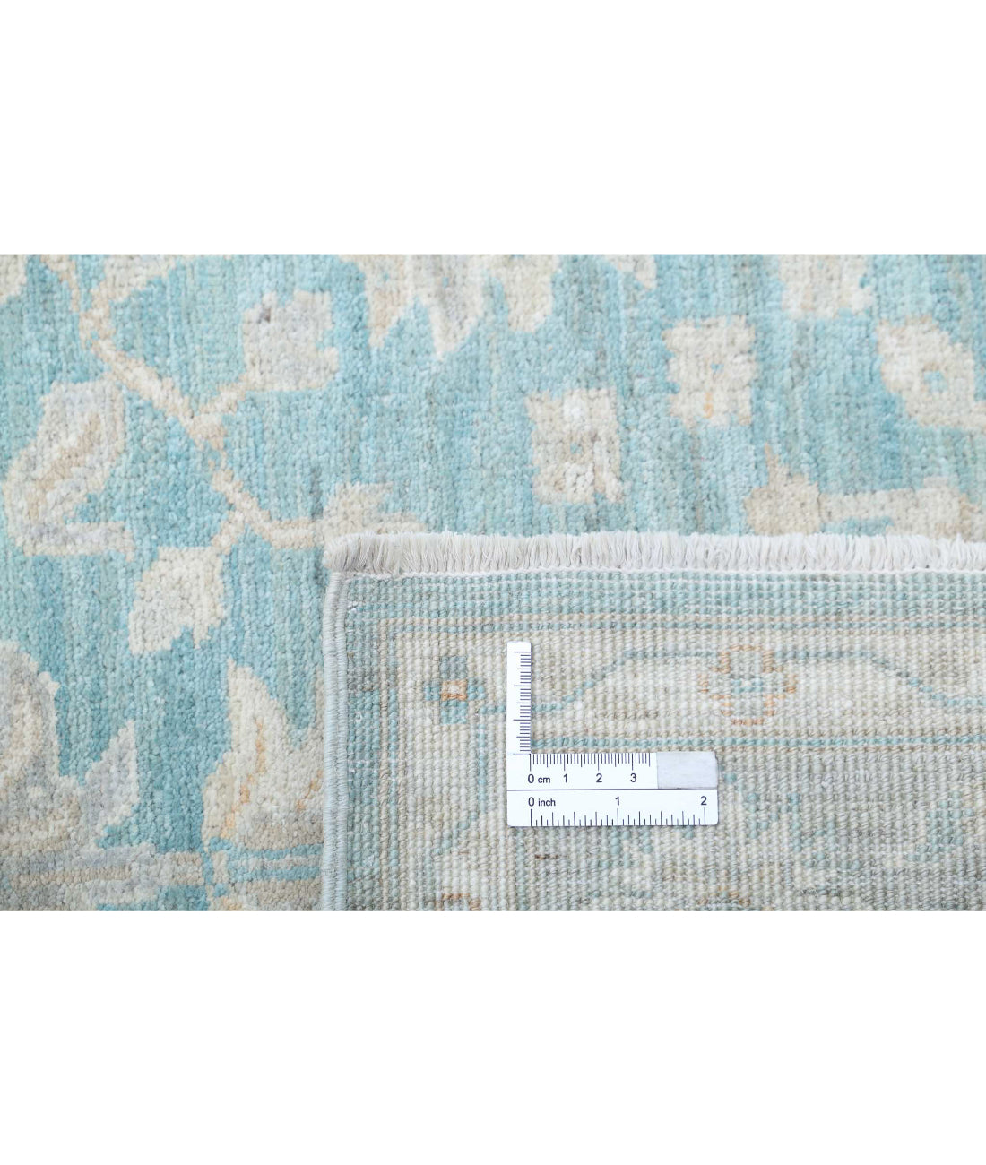 Serenity 2'7'' X 9'5'' Hand-Knotted Wool Rug 2'7'' x 9'5'' (78 X 283) / Teal / Grey