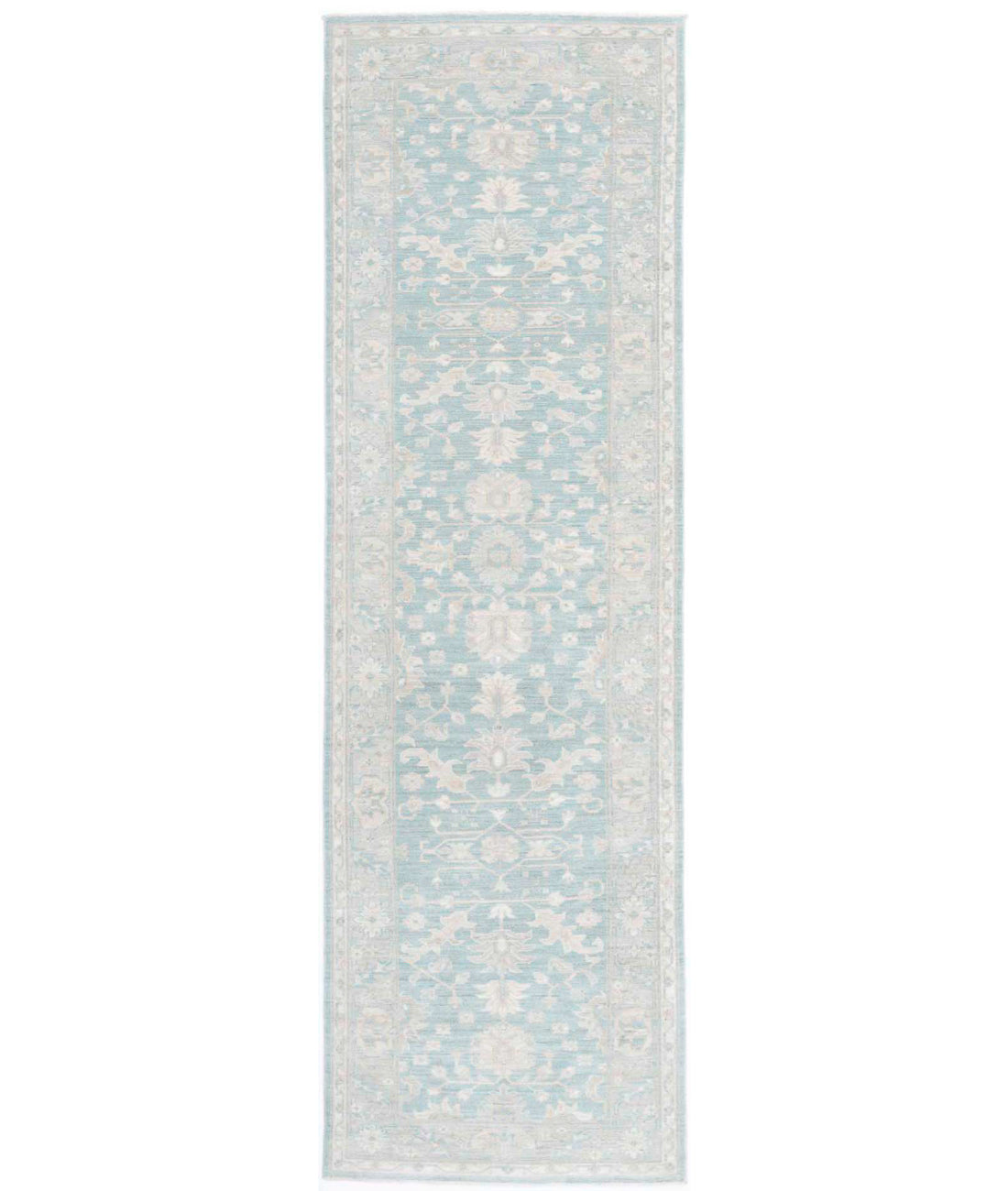 Serenity 2'7'' X 9'5'' Hand-Knotted Wool Rug 2'7'' x 9'5'' (78 X 283) / Teal / Grey