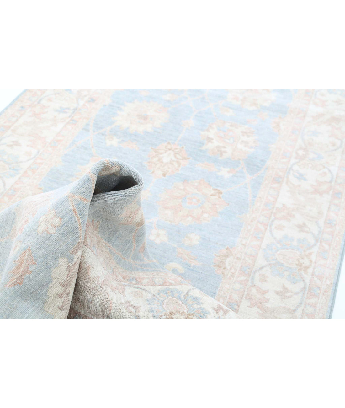 Serenity 4'1'' X 43'4'' Hand-Knotted Wool Rug 4'1'' x 43'4'' (123 X 1300) / Blue / Ivory