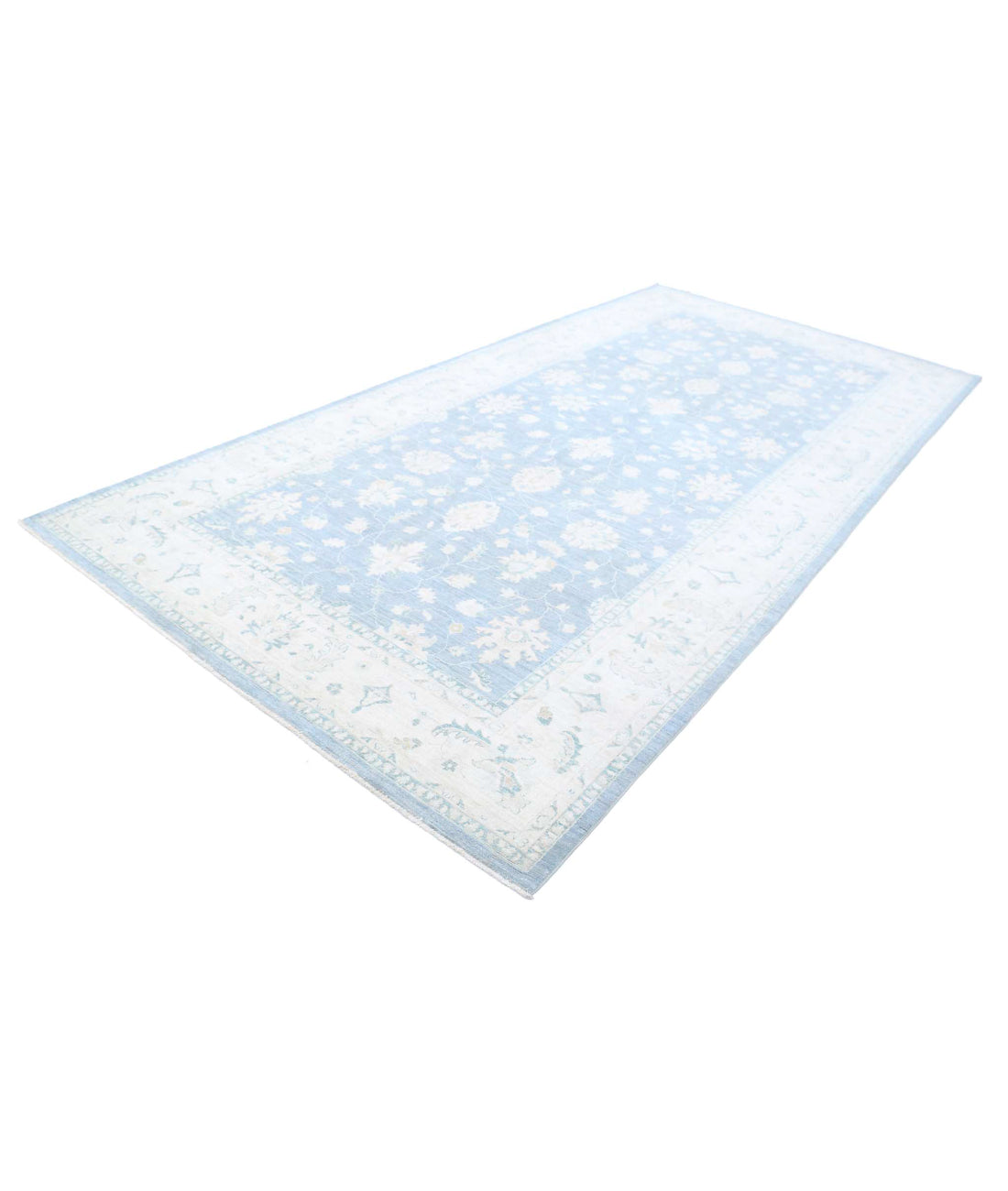 Serenity 6'6'' X 13'1'' Hand-Knotted Wool Rug 6'6'' x 13'1'' (195 X 393) / Blue / Ivory