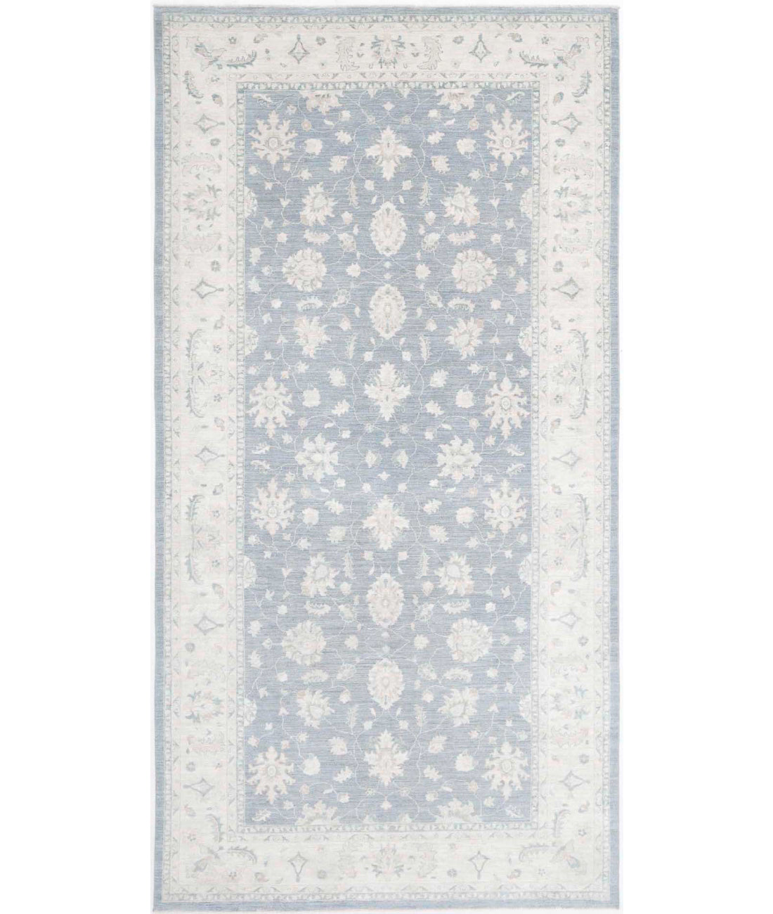 Serenity 6'6'' X 13'1'' Hand-Knotted Wool Rug 6'6'' x 13'1'' (195 X 393) / Blue / Ivory