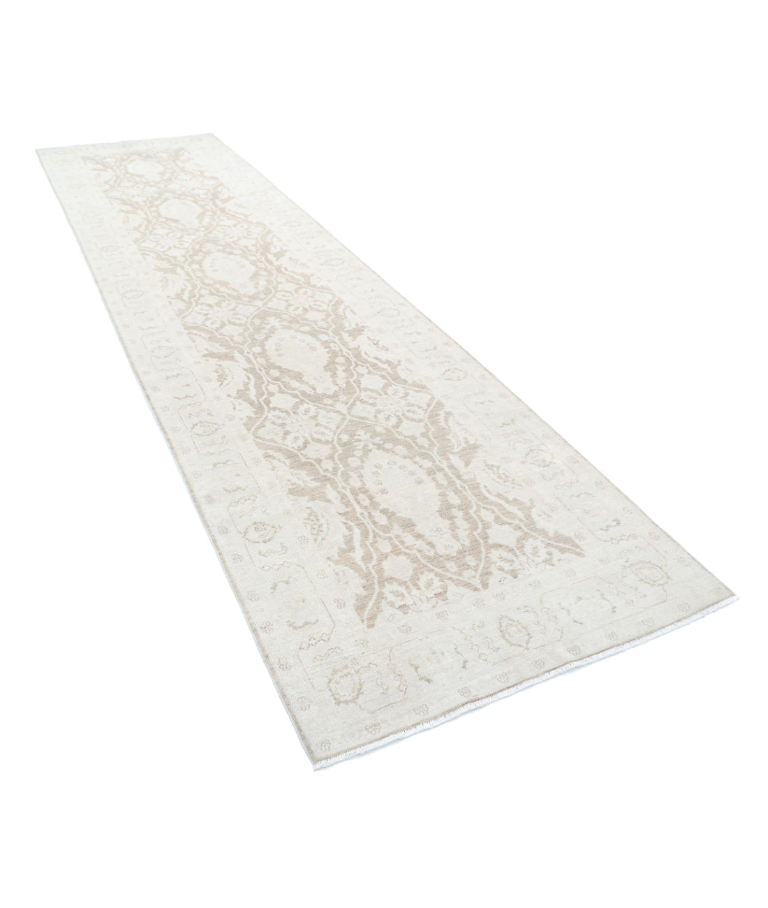 Serenity 3'11'' X 14'6'' Hand-Knotted Wool Rug 3'11'' x 14'6'' (118 X 435) / Taupe / Ivory