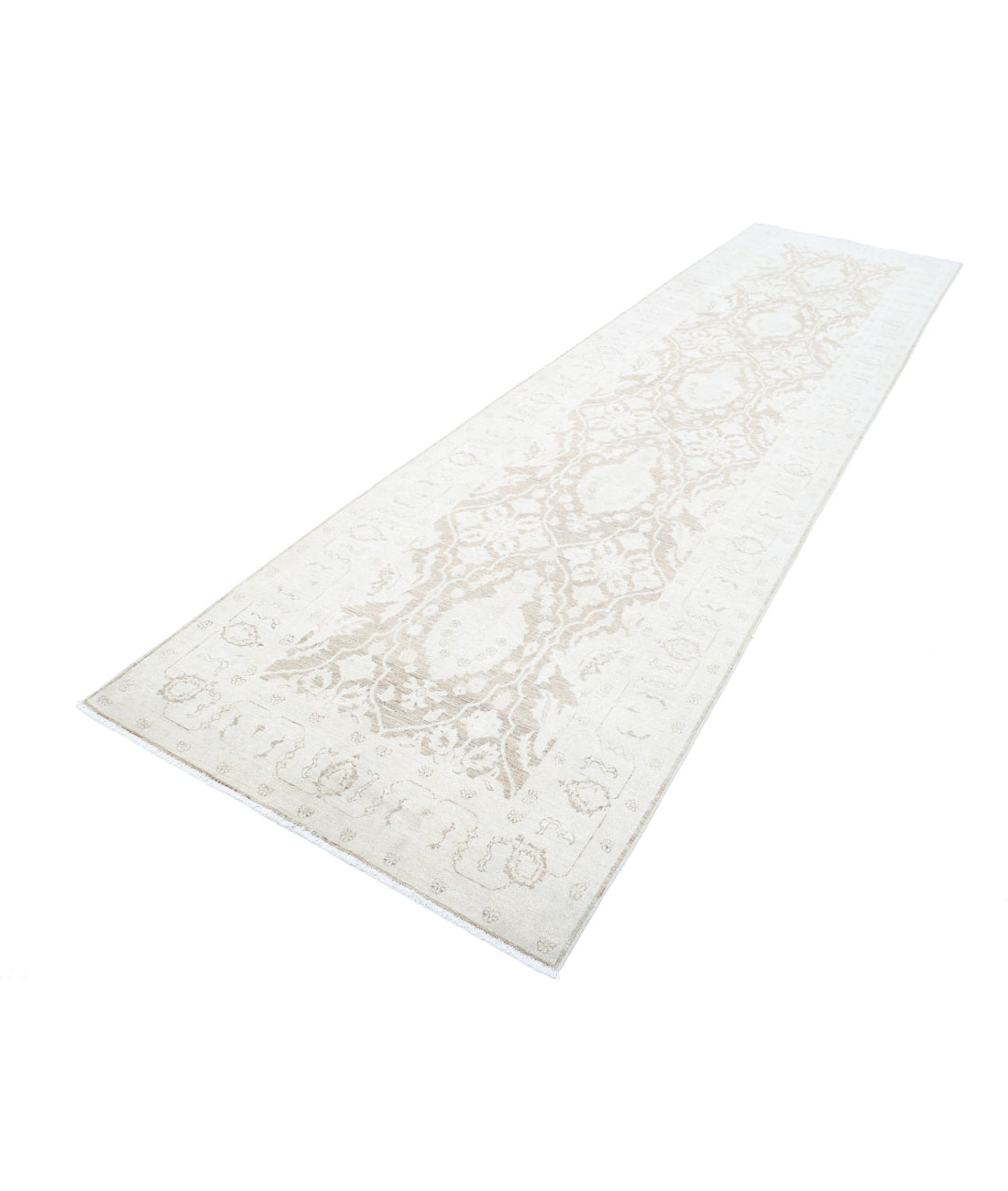 Serenity 3'11'' X 14'6'' Hand-Knotted Wool Rug 3'11'' x 14'6'' (118 X 435) / Taupe / Ivory