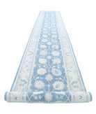 Serenity 4'0'' X 25'7'' Hand-Knotted Wool Rug 4'0'' x 25'7'' (120 X 768) / Blue / Ivory