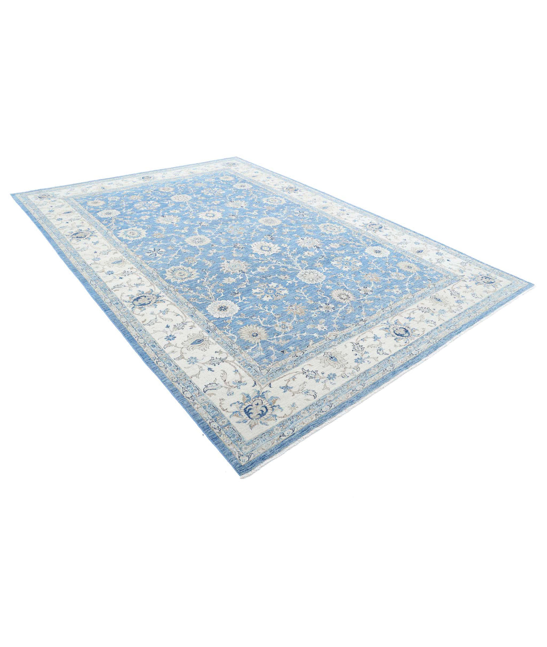 Serenity 8'1'' X 11'5'' Hand-Knotted Wool Rug 8'1'' x 11'5'' (243 X 343) / Blue / Ivory